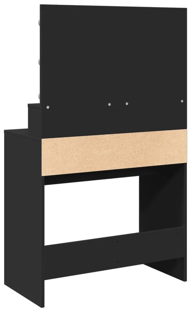 Toucador com LED 80x41x134,5 cm preto
