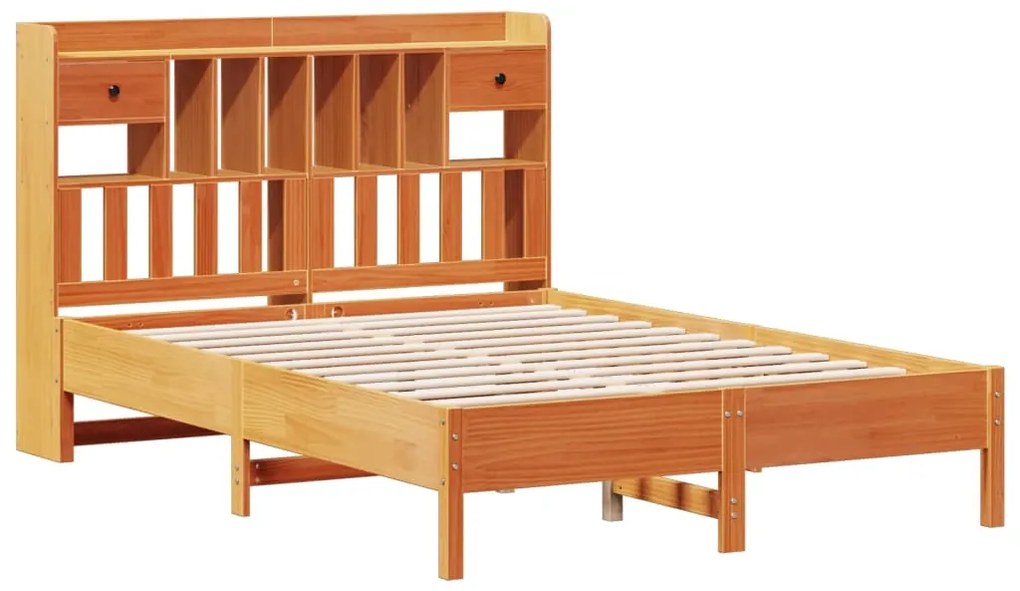 Cama com estante sem colchão 140x200 cm pinho maciço