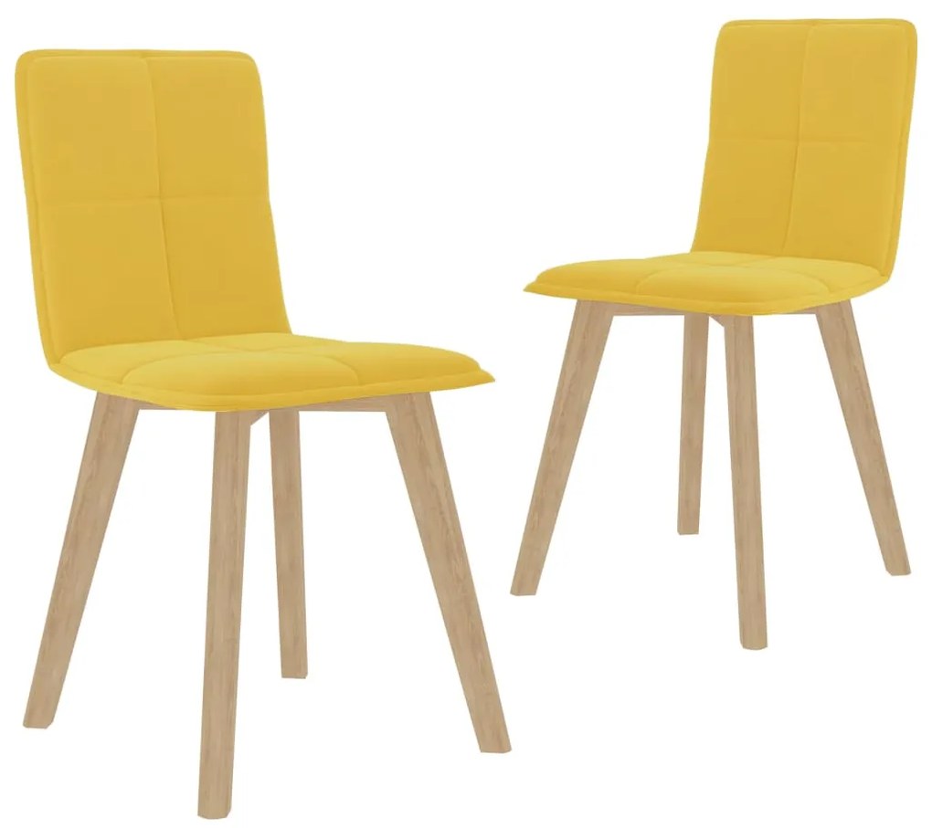 vidaXL Cadeiras de jantar 2 pcs tecido amarelo mostarda