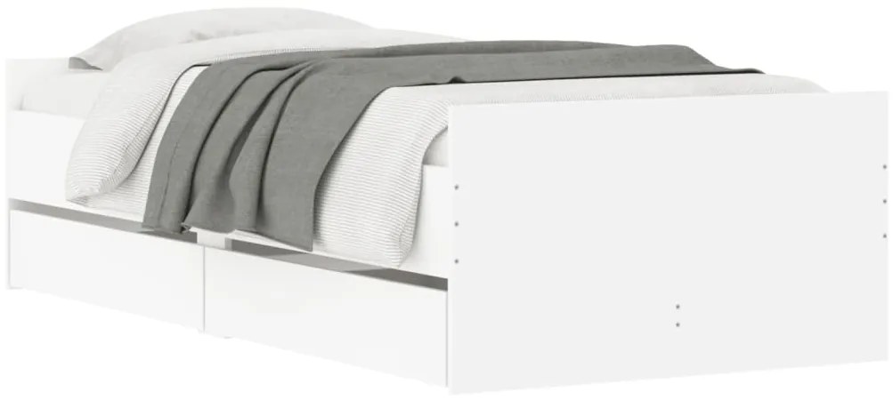 Estrutura de cama com gavetas 90x200 cm branco