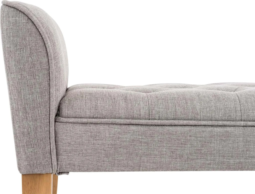 Banco estofado Cleopatra 64 x 128 x 43 cm Cinzento