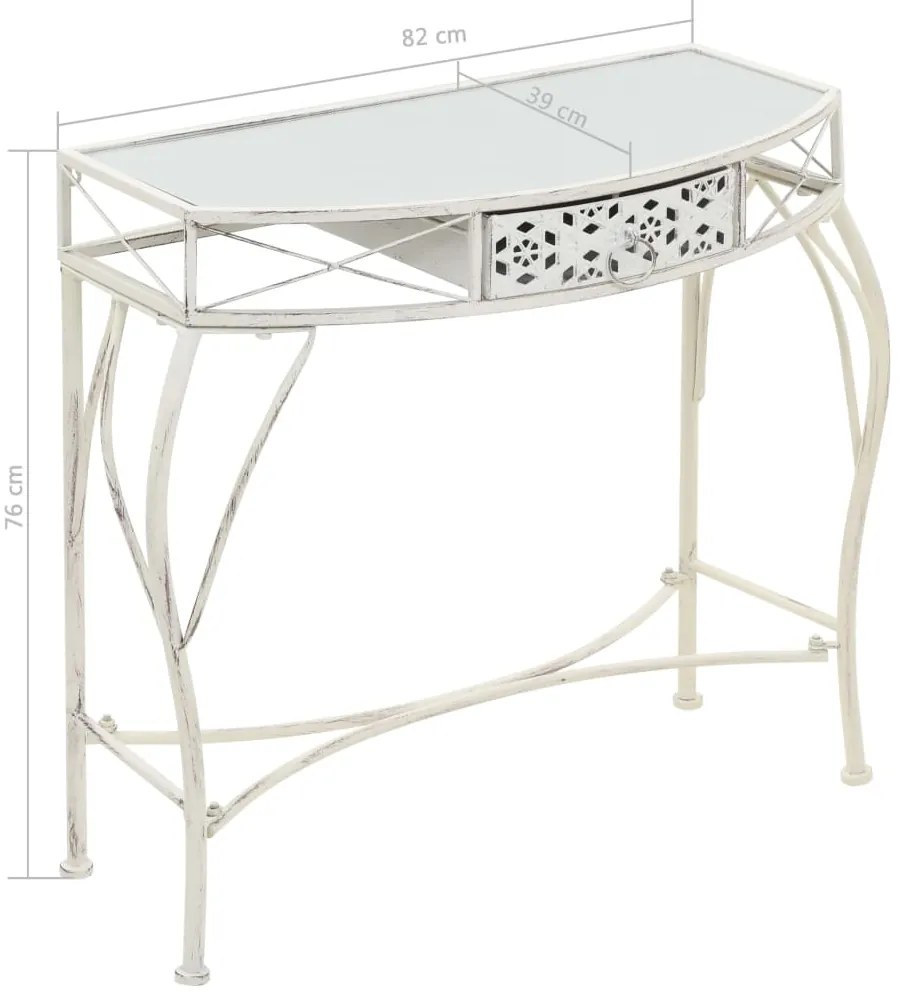 Mesa de apoio estilo francês 82x39x76 cm metal branco