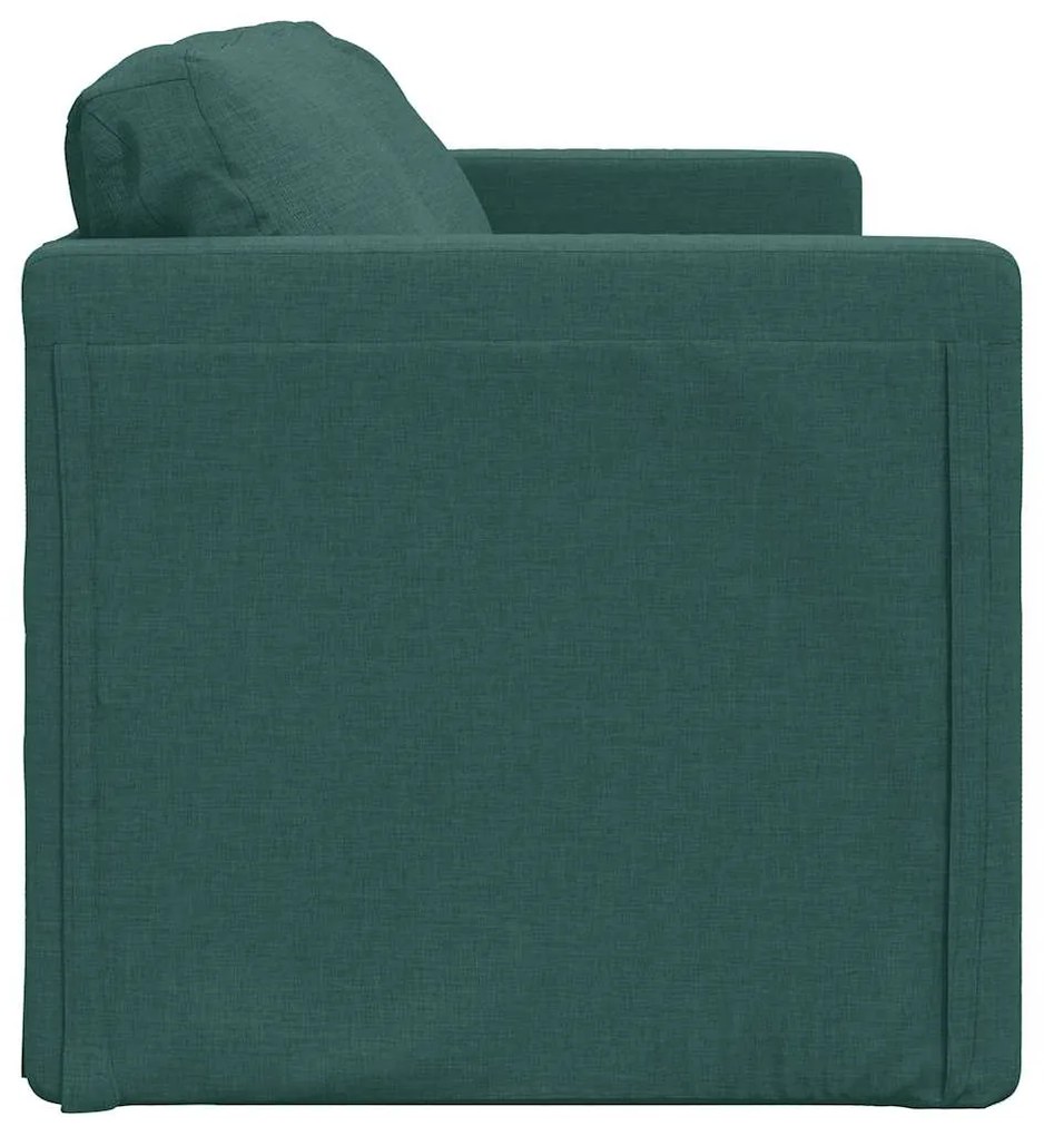 Sofá-cama sem pés 112x174x55 cm tecido verde-escuro