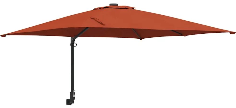 Guarda-sol de Jardim Montado na Parede Terracota 247 cm