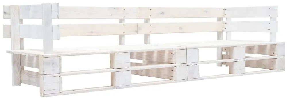 vidaXL Sofá de paletes para jardim com 2 lugares madeira branco