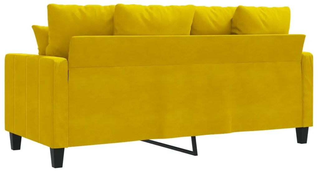 Sofá de 2 lugares veludo 140 cm amarelo