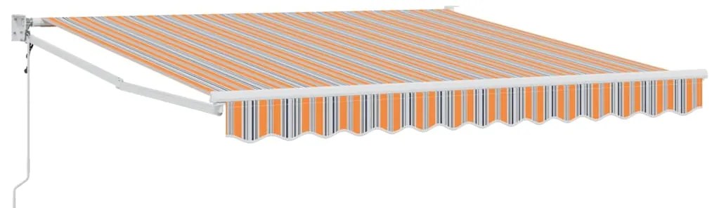 Toldo Retrátil Automático Listrado Multicolorido 350x250 cm