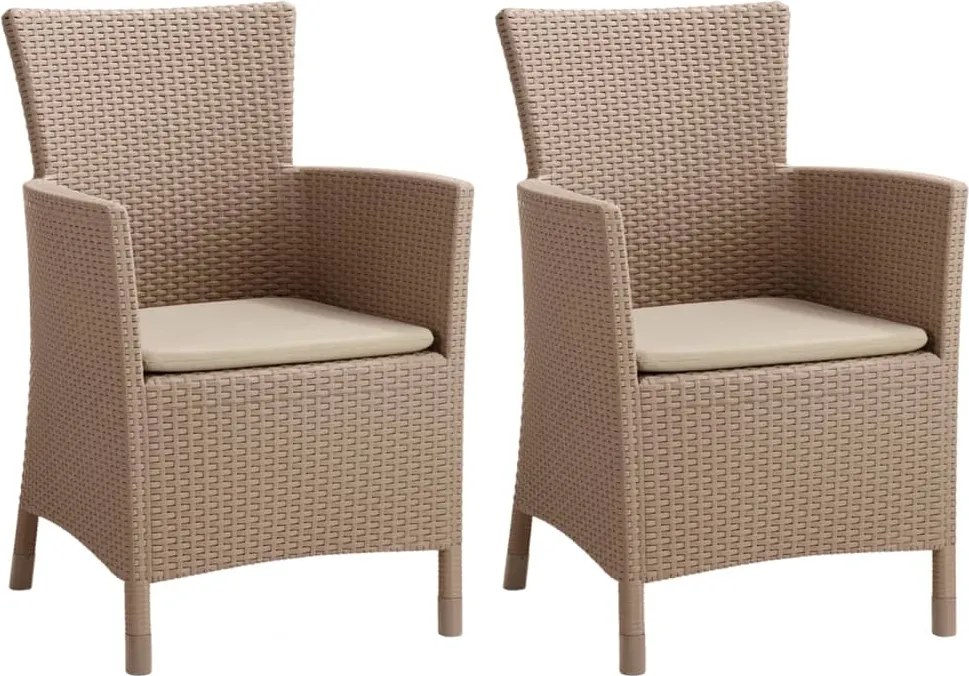 Keter Cadeira de jantar Iowa cor cappuccino 215519 (2x408945)