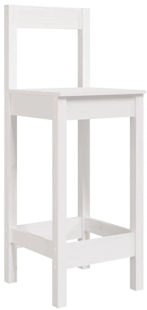 5 pcs conjunto de bar para jardim pinho maciço branco