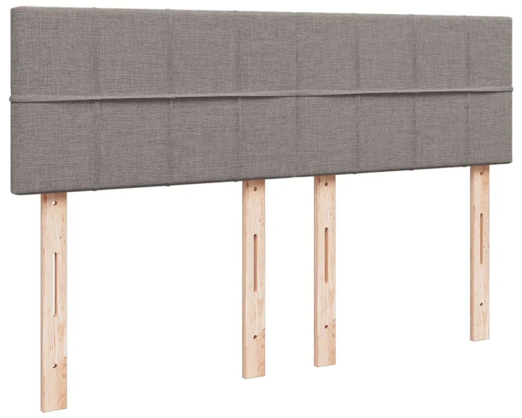 Cama com molas/colchão 160x200 cm tecido castanho-acinzentado