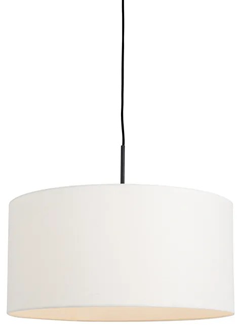 Candeeiro de suspensão moderno preto com abajur branco 50 cm - Combi 1 Moderno