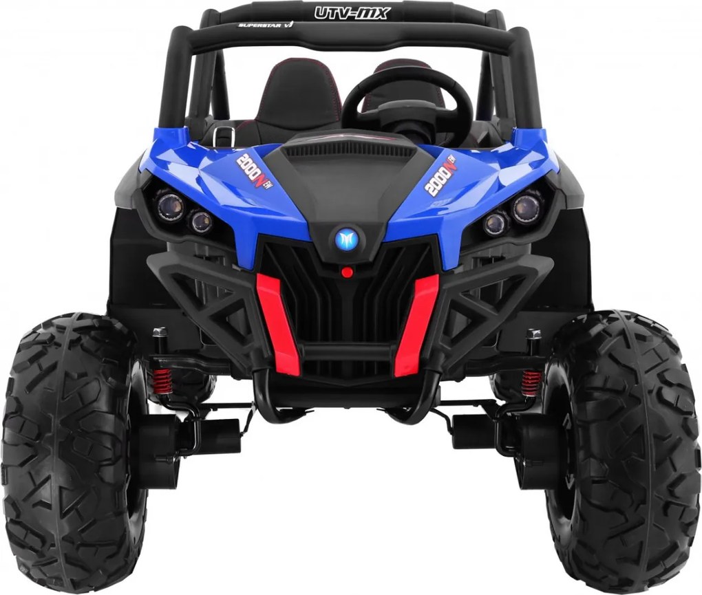 Buggy elétrico para Crianças 24V 4x4 2 Lugares SuperStar Rodas de EVA, Assento de couro Azul