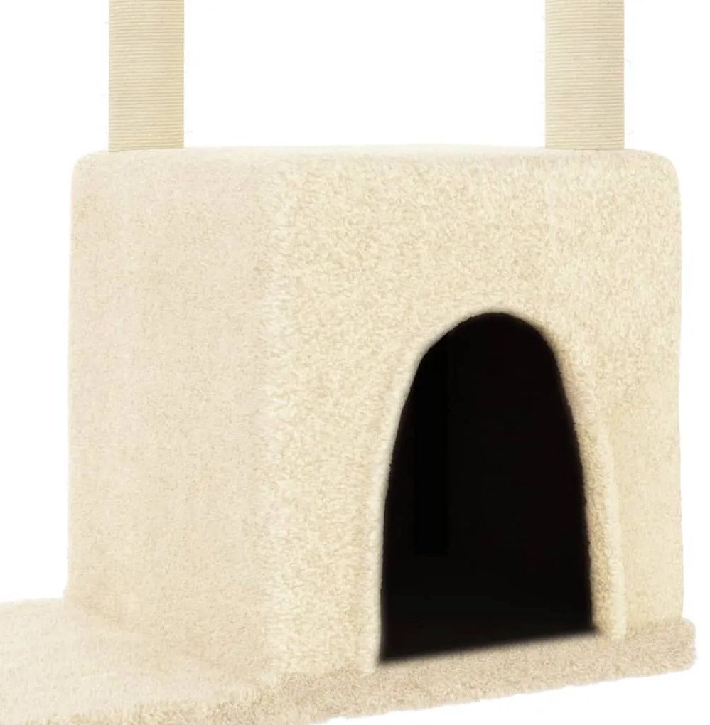 Árvore para gatos c/ postes arranhadores sisal 97,5 cm creme