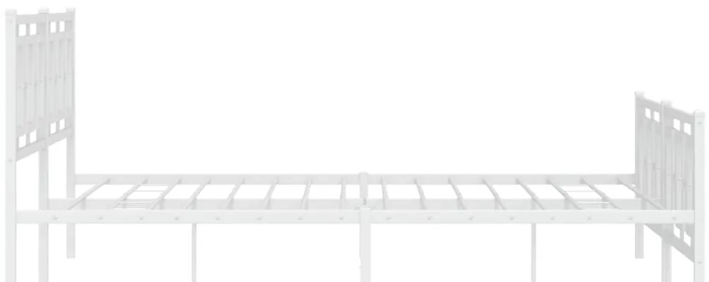 Estrutura de cama com cabeceira e pés 183x213 cm metal branco