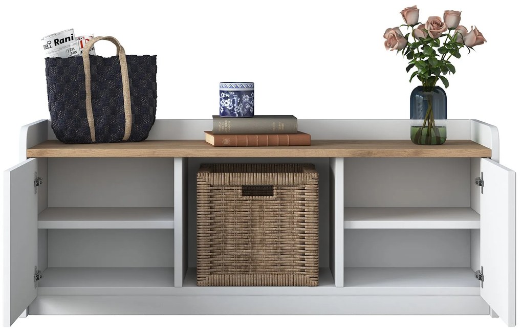 Sapateira P2 – Branco e Nogueira – 120x45x40 cm