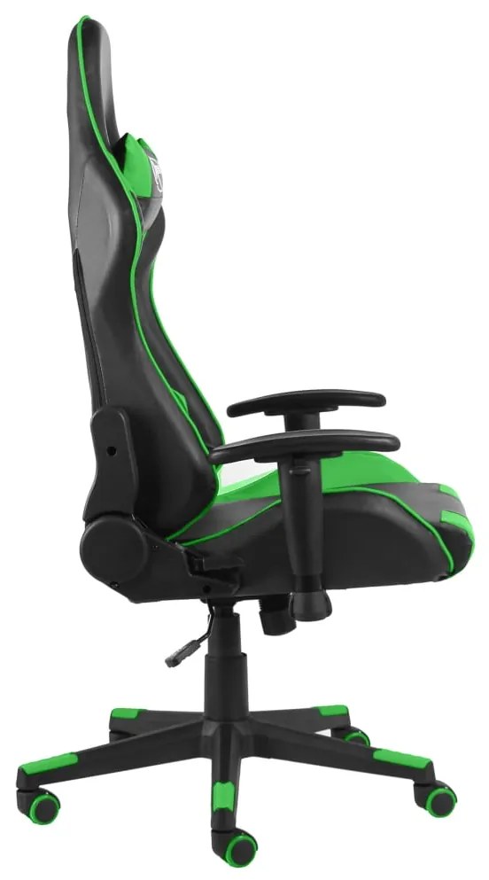 Cadeira de gaming giratória PVC verde