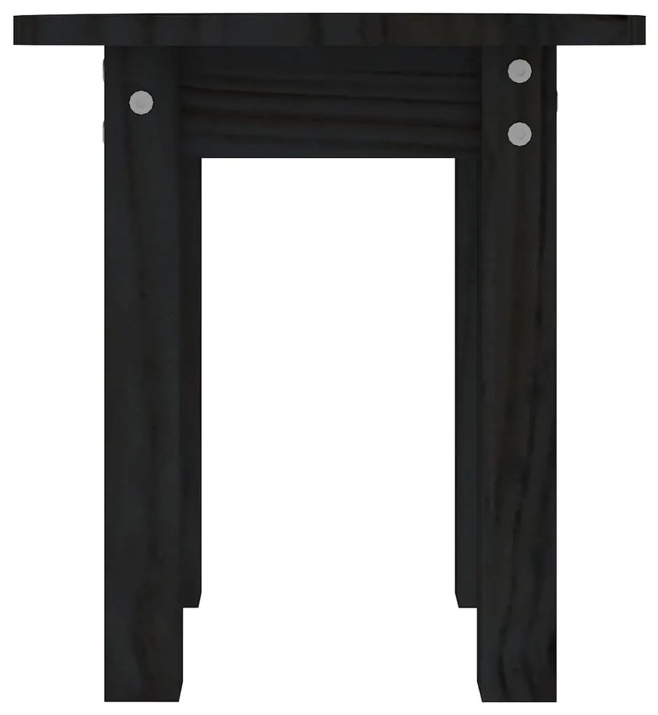Mesa de centro Ø 35x35 cm madeira de pinho maciça preto
