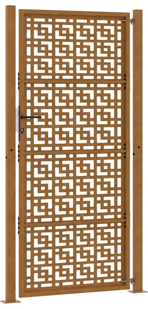 Portão de jardim 105x205 cm design cruzado de aço resistente