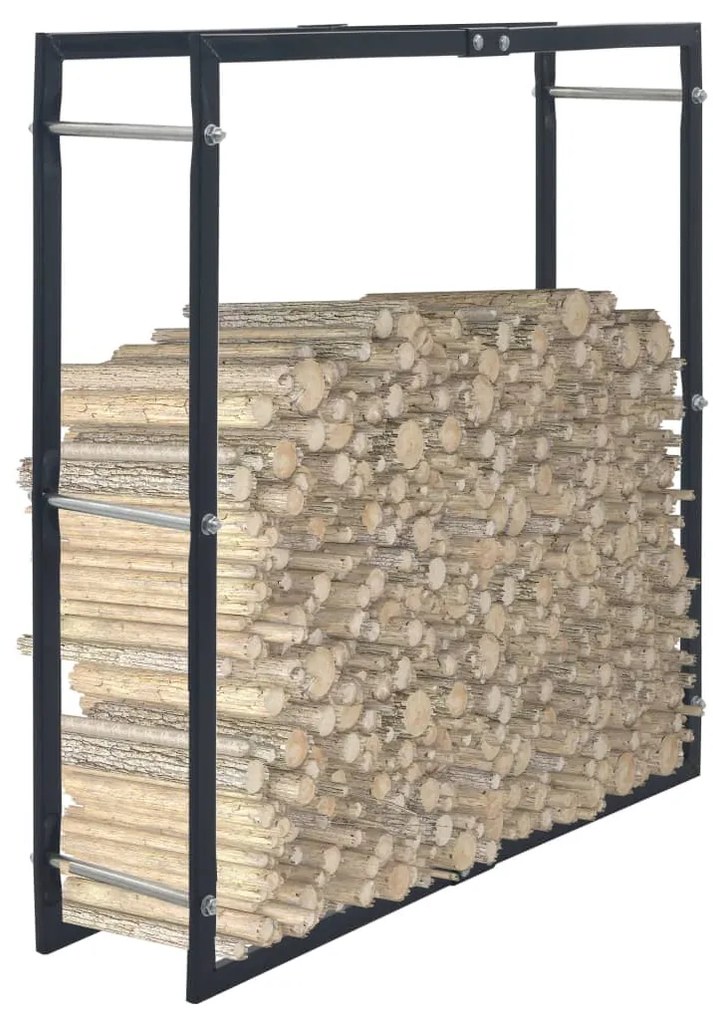 286288 vidaXL Suporte para lenha 100x25x100 cm aço preto