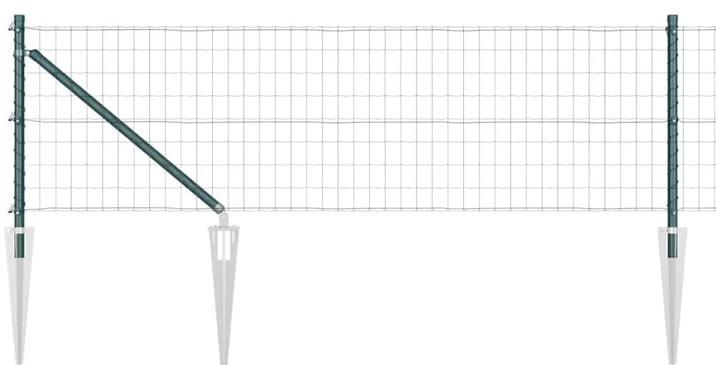 Cerca Euro da com 7 postes em espeto, 0,8 x 10m, em aço galvanizado ve