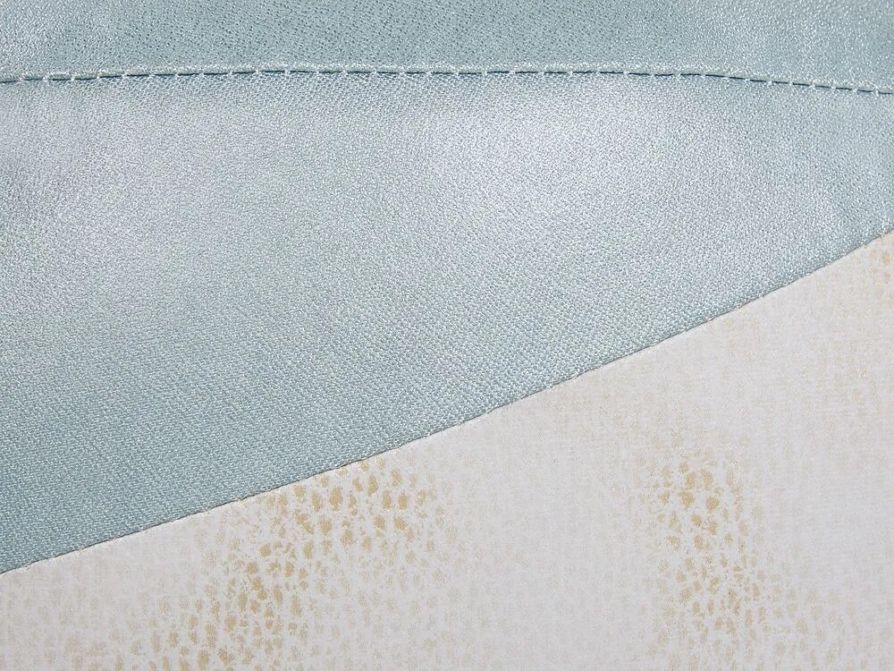 Tamborete em tecido azul e branco SHARK Beliani