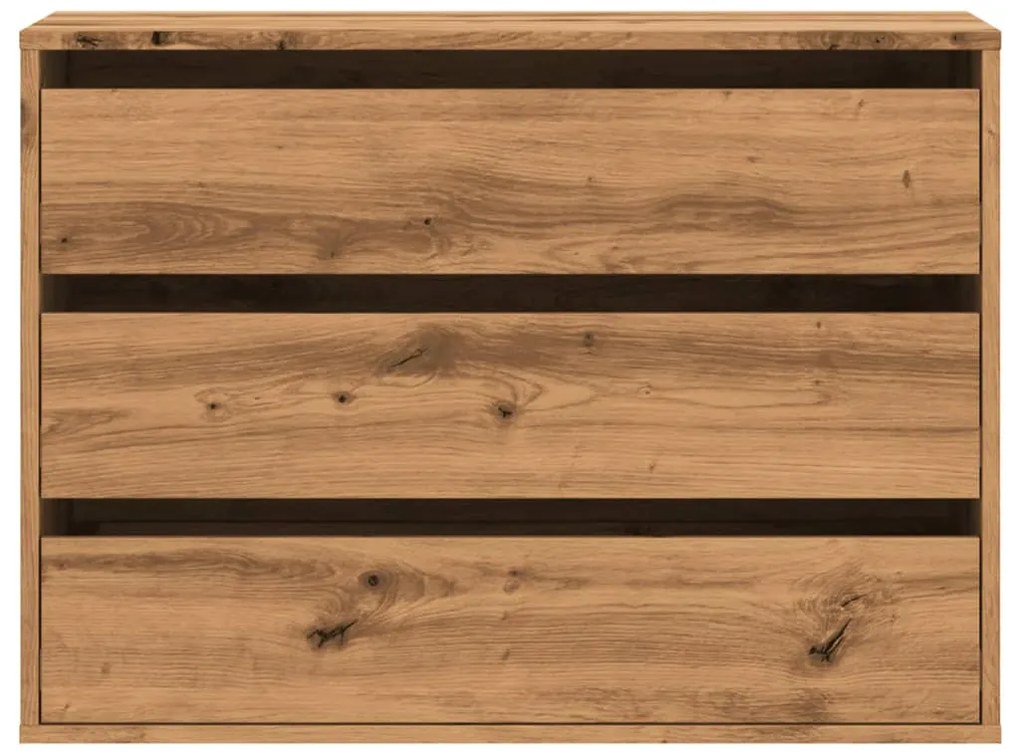 Cómoda com 3 Gavetas - 80x41x58 cm - derivados de madeira - carvalho a