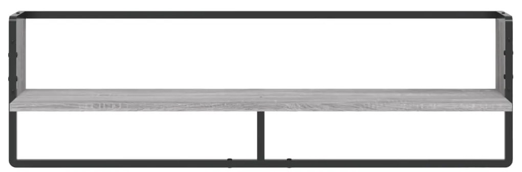 Prateleira de parede com barra 100x25x30 cm cinza sonoma