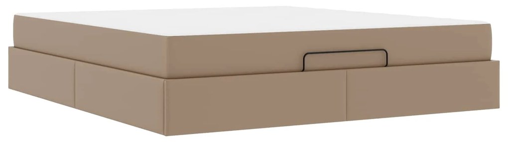 vidaXL Estrutura de cama com colchão com colchão 2 pcs Bronzeado PVC