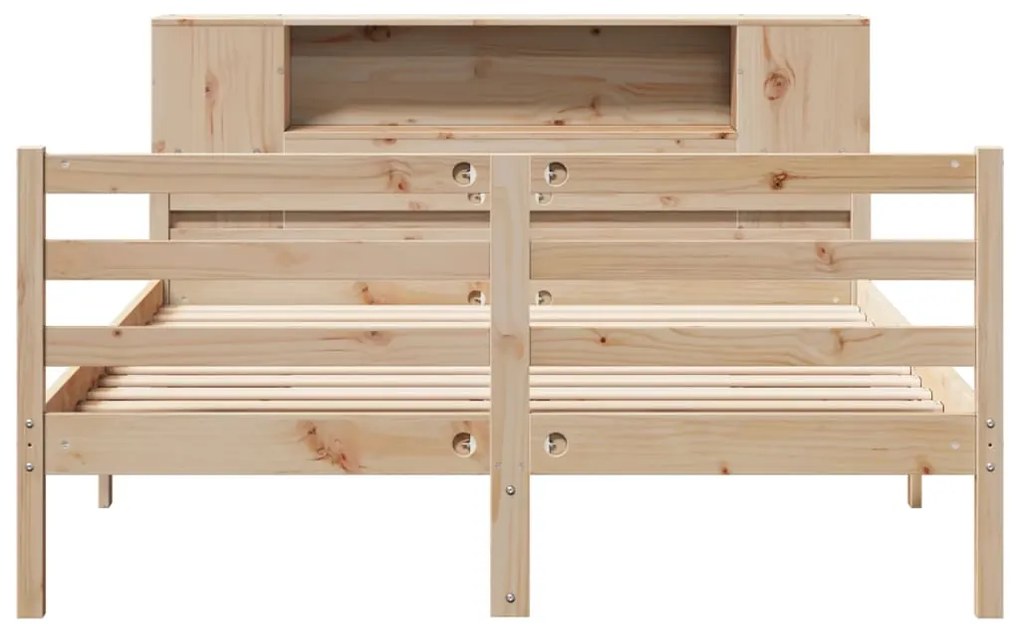 Cama com estante sem colchão 140x190 cm pinho maciço