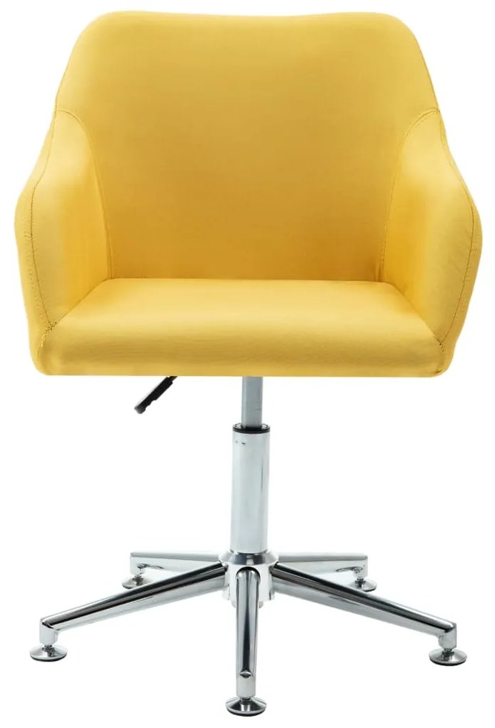 Cadeiras de jantar giratórias 2 pcs tecido amarelo