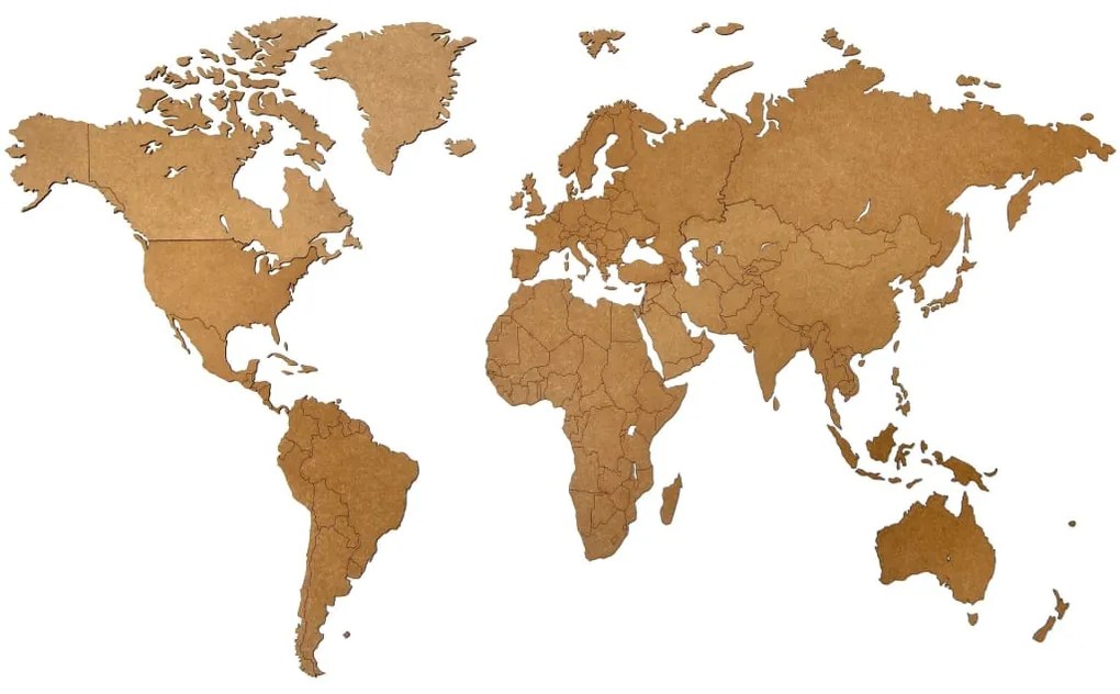 425852 MiMi Innovations Decoração parede mapa-múndi Luxury castanho 130x78 cm