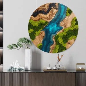 Autocolante Árvore de musgo – Motivo com corrente epóxi azul