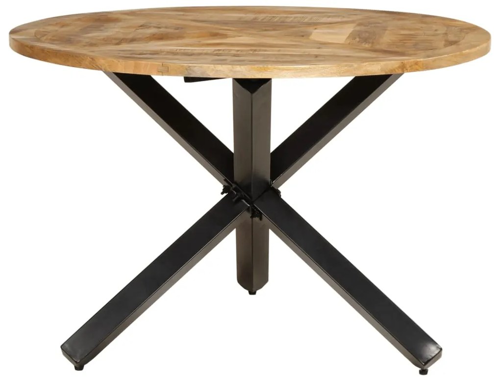 Mesa de jantar Ø110x75 cm madeira de mangueira maciça áspera
