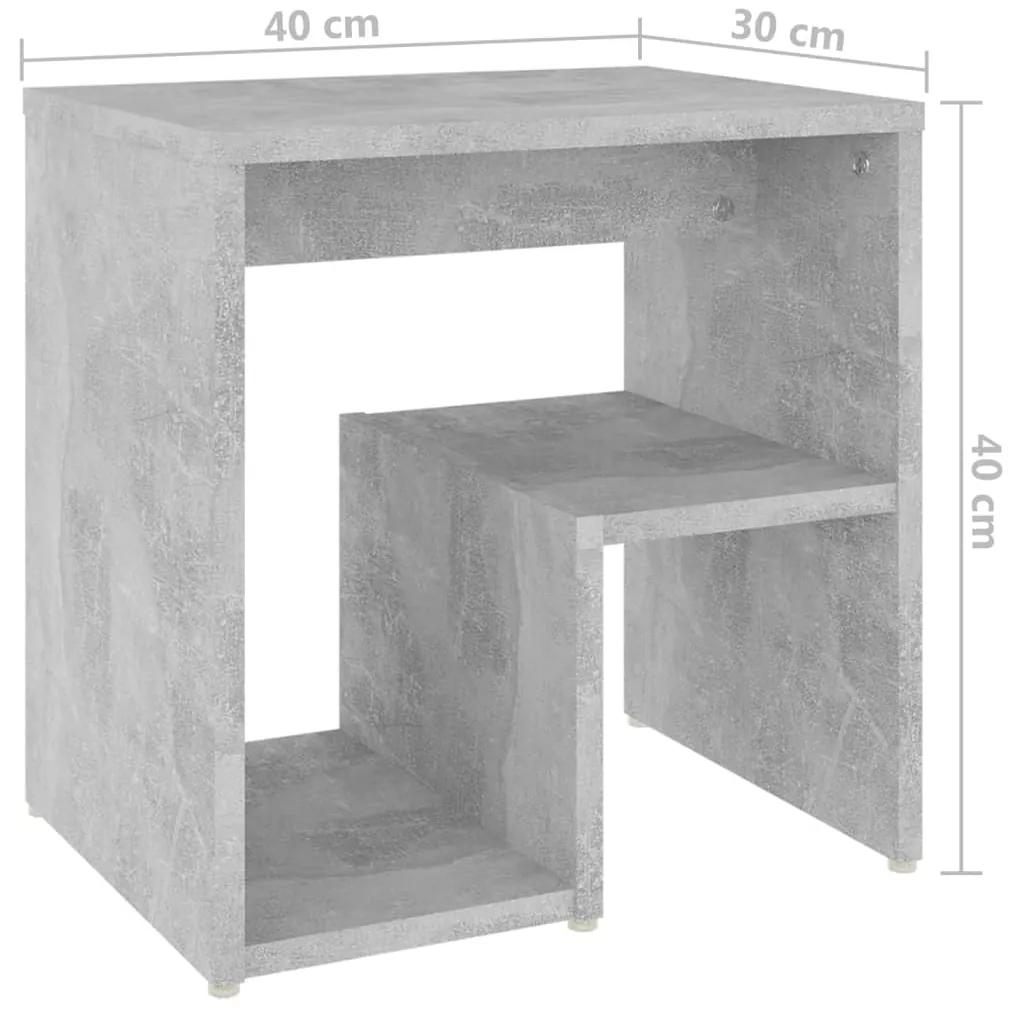 Mesas de cabeceira 2 pcs 40x30x40 cm contrapl. cinzento cimento