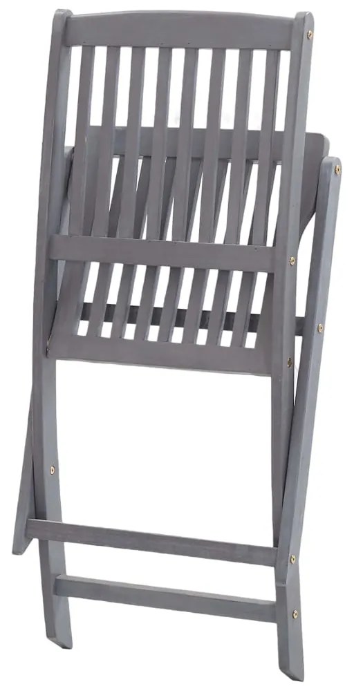 Cadeiras de exterior dobráveis 8pcs c/ almofadões acácia maciça