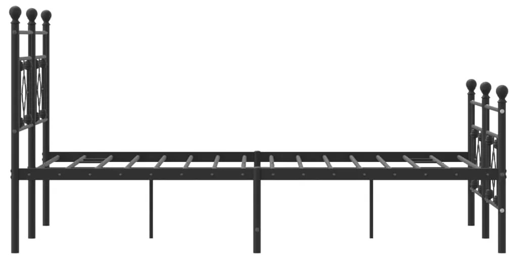 Estrutura de cama com cabeceira e pés 140x200 cm metal preto