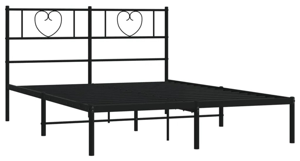 Estrutura de cama com cabeceira 120x200 cm metal preto