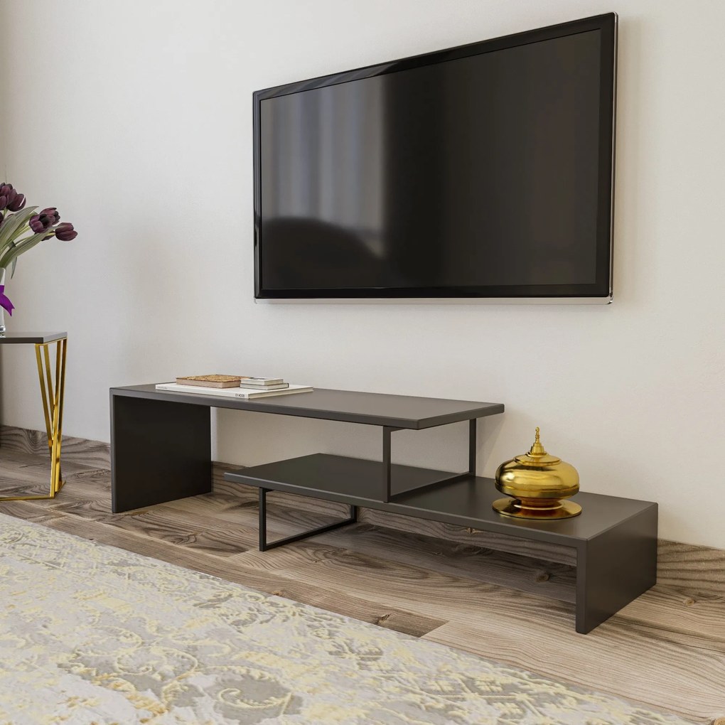 Móvel TV Ovit – Preto Antracite – 120x45x30 cm