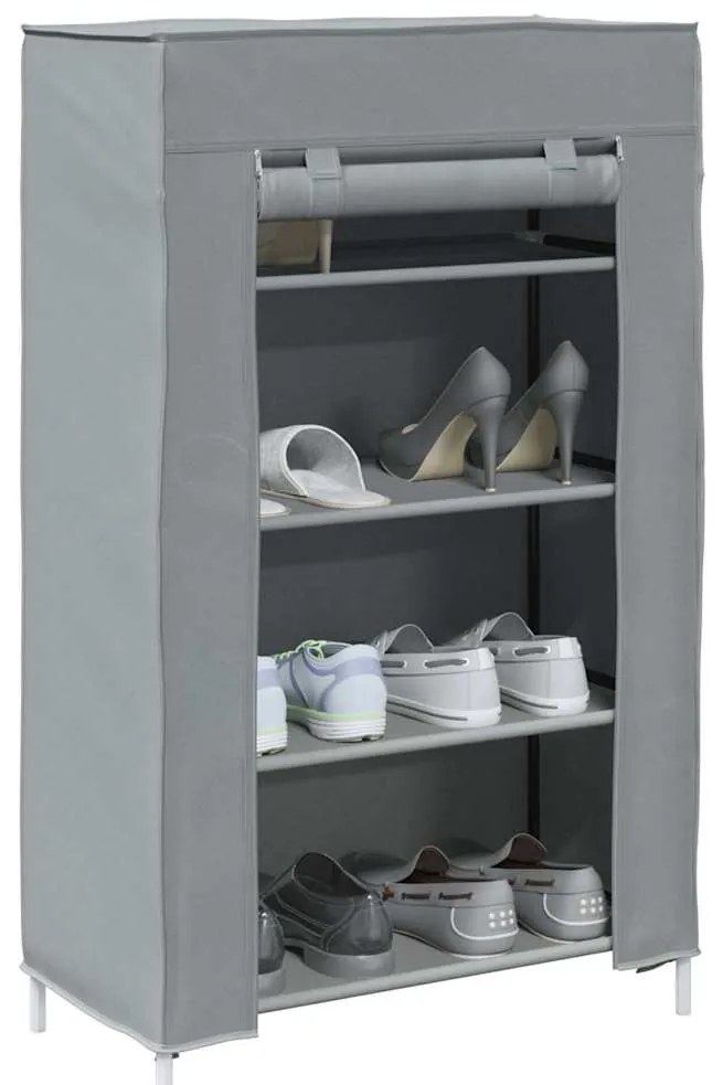 vidaXL Sapateira cinzenta 60,5x30x97 cm Tecido não tecido