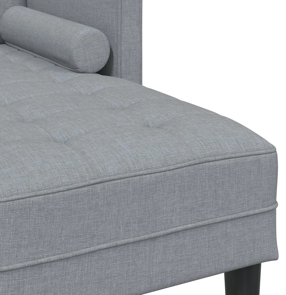 Sofá em L 3 lugares vidaXL Cinzento claro 160 cm em Tecido
