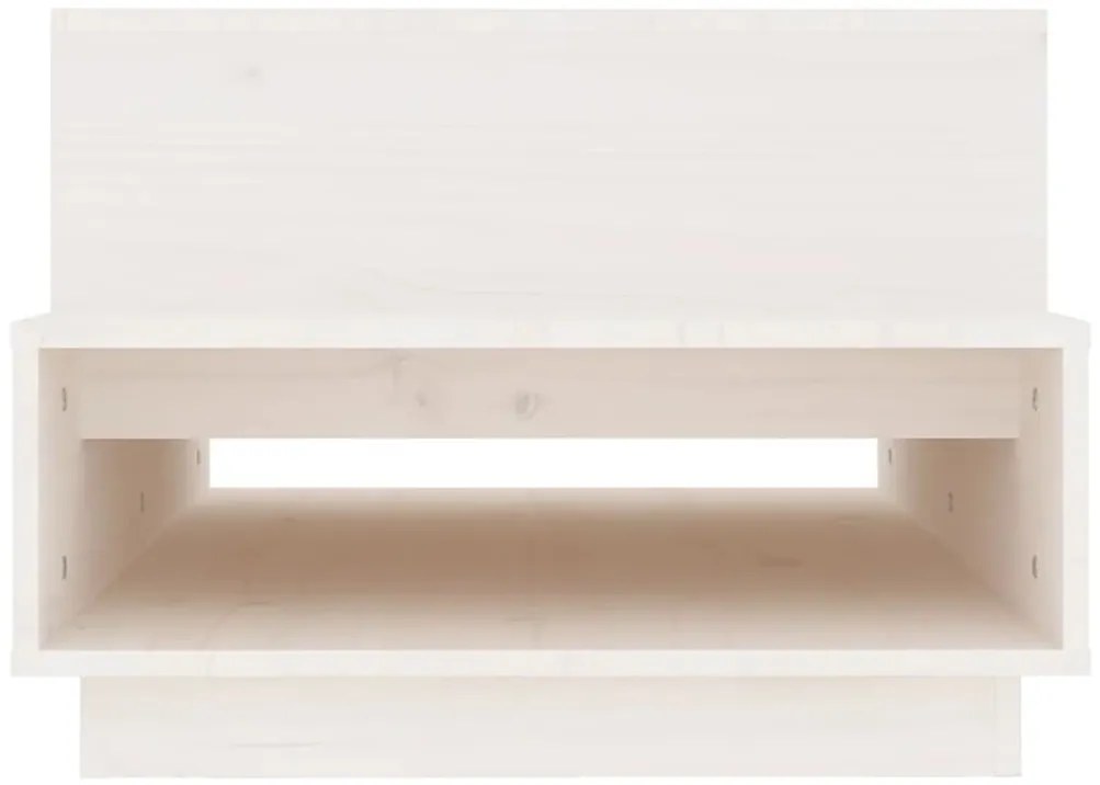 Mesa de centro 80x55x40,5 cm madeira de pinho maciça branco