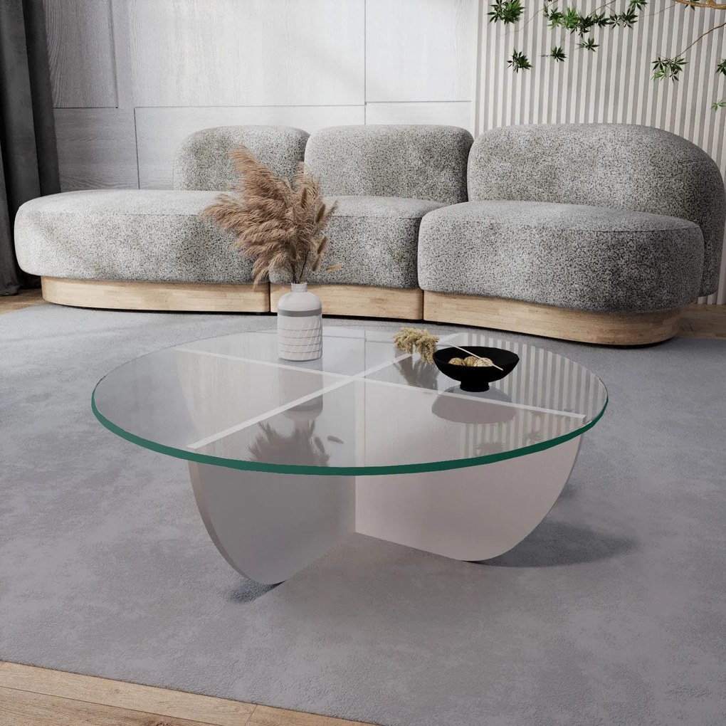 Mesa de Café Lily - Branca - 90x30x90 cm