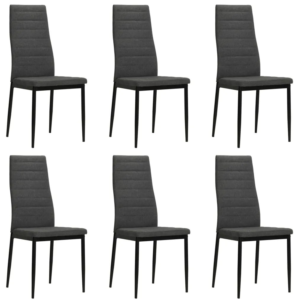 275379 vidaXL Cadeiras de jantar 6 pcs tecido cinzento-escuro