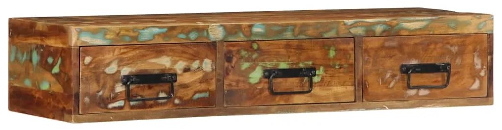 Armário de TV para parede 100x30x19cm madeira recuperada maciça