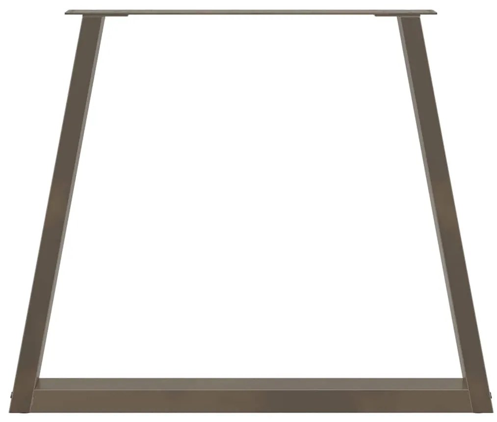 Pés para mesa de jantar em formato de V, 3 peças, aço natural, 70x(72-