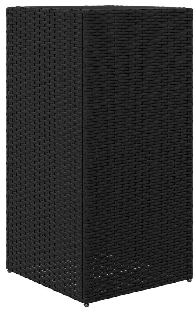 Vaso/floreira de jardim 40x40x80 cm vime PE preto