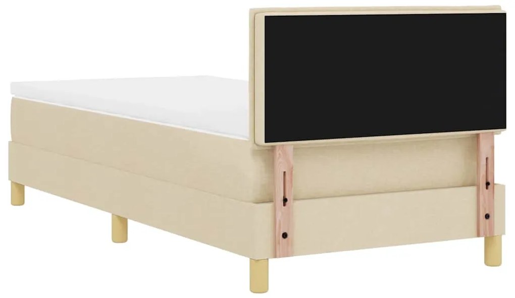 Cama Box Spring com Colchão Creme 100x200 cm Tecido