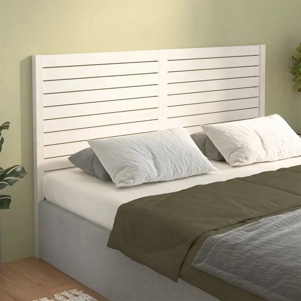 Cabeceira de cama 126x4x100 cm pinho maciço branco