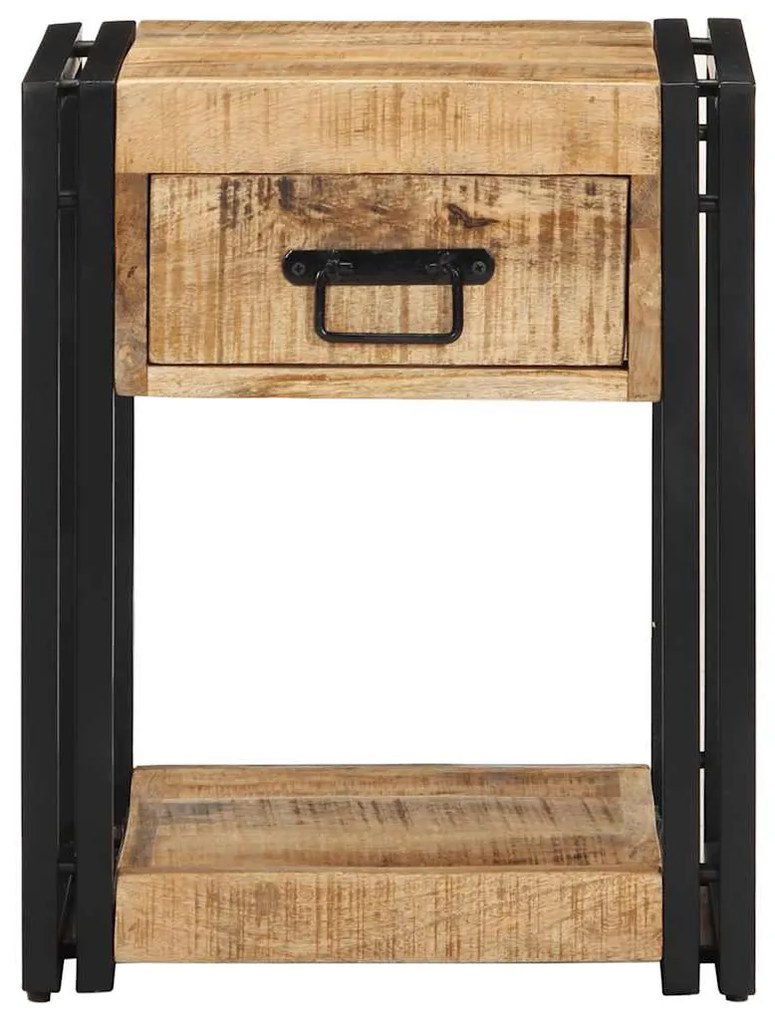 Mesa de cabeceira 40x35x50cm madeira de mangueira áspera maciça