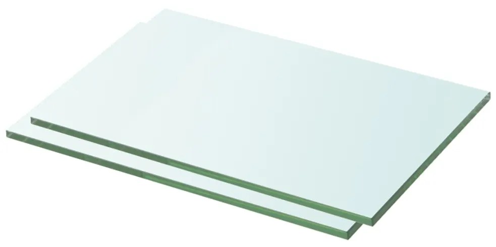 vidaXL Prateleiras 2 pcs 30x15 cm vidro transparente